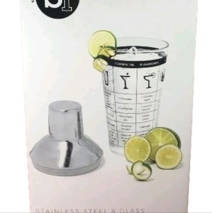 Fail Proof Silver One International Stainless Steel & Glass Cocktail Shaker